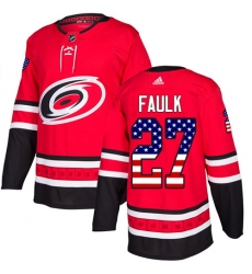 Youth Adidas Carolina Hurricanes #27 Justin Faulk Authentic Red USA Flag Fashion NHL Jersey