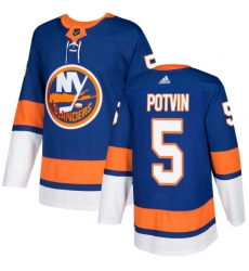 Youth Adidas New York Islanders #5 Denis Potvin Premier Royal Blue Home NHL Jersey