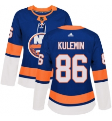 Women's Adidas New York Islanders #86 Nikolay Kulemin Premier Royal Blue Home NHL Jersey