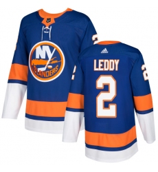 Men's Adidas New York Islanders #2 Nick Leddy Premier Royal Blue Home NHL Jersey
