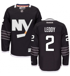 Youth Reebok New York Islanders #2 Nick Leddy Premier Black Third NHL Jersey