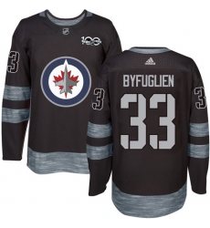 Men's Adidas Winnipeg Jets #33 Dustin Byfuglien Premier Black 1917-2017 100th Anniversary NHL Jersey