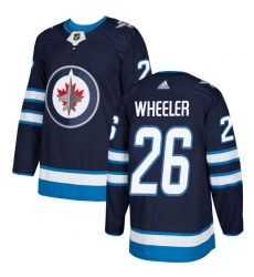 Men's Adidas Winnipeg Jets #26 Blake Wheeler Authentic Navy Blue Home NHL Jersey