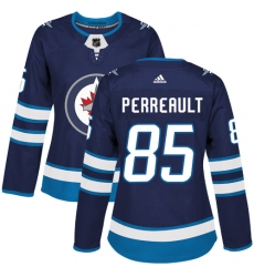 Women's Adidas Winnipeg Jets #85 Mathieu Perreault Authentic Navy Blue Home NHL Jersey
