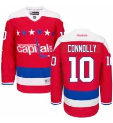 Men's Reebok Washington Capitals #10 Brett Connolly Authentic Red Third NHL Jersey