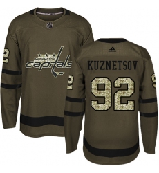 Youth Adidas Washington Capitals #92 Evgeny Kuznetsov Authentic Green Salute to Service NHL Jersey