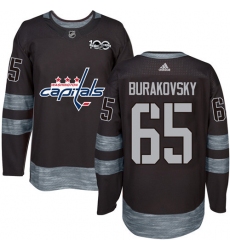 Men's Adidas Washington Capitals #65 Andre Burakovsky Premier Black 1917-2017 100th Anniversary NHL Jersey