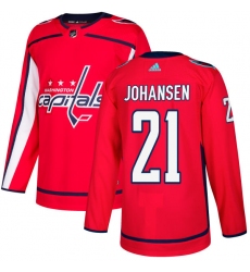 Youth Adidas Washington Capitals #21 Lucas Johansen Authentic Red Home NHL Jersey