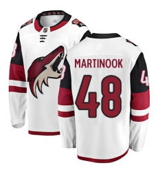 Men's Arizona Coyotes #48 Jordan Martinook Fanatics Branded White Away Breakaway NHL Jersey