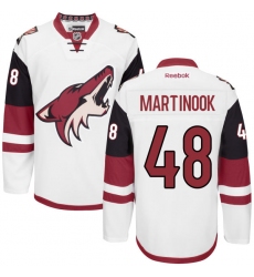 Men's Reebok Arizona Coyotes #48 Jordan Martinook Authentic White Away NHL Jersey