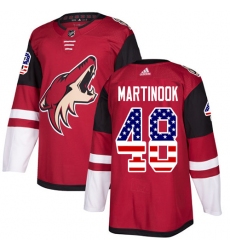 Youth Adidas Arizona Coyotes #48 Jordan Martinook Authentic Red USA Flag Fashion NHL Jersey