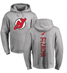 NHL Adidas New Jersey Devils #37 Pavel Zacha Ash Backer Pullover Hoodie