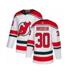 Men's Adidas New Jersey Devils #30 Martin Brodeur Premier White Alternate NHL Jersey