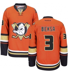 Men's Reebok Anaheim Ducks #3 Kevin Bieksa Authentic Orange Third NHL Jersey