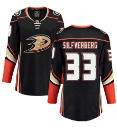 Women's Anaheim Ducks #33 Jakob Silfverberg Fanatics Branded Black Home Breakaway NHL Jersey