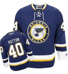Youth Reebok St. Louis Blues #40 Carter Hutton Premier Navy Blue Third NHL Jersey