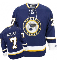 Women's Reebok St. Louis Blues #7 Joe Mullen Authentic Navy Blue Third NHL Jersey