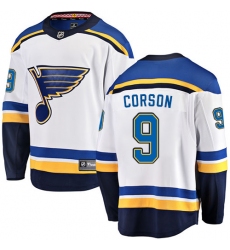 Men's St. Louis Blues #9 Shayne Corson Fanatics Branded White Away Breakaway NHL Jersey
