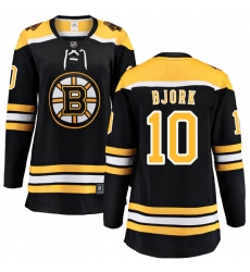 Women's Boston Bruins #10 Anders Bjork Authentic Black Home Fanatics Branded Breakaway NHL Jersey