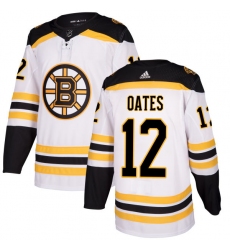 Men's Adidas Boston Bruins #12 Adam Oates Authentic White Away NHL Jersey