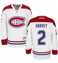 Men's Reebok Montreal Canadiens #2 Doug Harvey Authentic White Away NHL Jersey