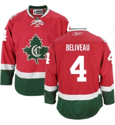 Youth Reebok Montreal Canadiens #4 Jean Beliveau Authentic Red New CD NHL Jersey