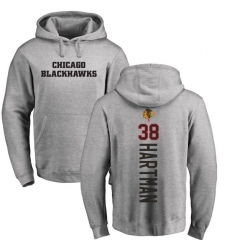 NHL Adidas Chicago Blackhawks #38 Ryan Hartman Ash Backer Pullover Hoodie