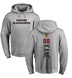 NHL Adidas Chicago Blackhawks #88 Patrick Kane Ash Backer Pullover Hoodie