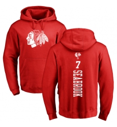 NHL Adidas Chicago Blackhawks #7 Brent Seabrook Red One Color Backer Pullover Hoodie