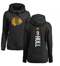 NHL Women's Adidas Chicago Blackhawks #9 Bobby Hull Black Backer Pullover Hoodie