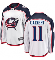 Men's Columbus Blue Jackets #11 Matt Calvert Fanatics Branded White Away Breakaway NHL Jersey