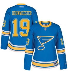 Women's Reebok St. Louis Blues #19 Jay Bouwmeester Premier Blue 2017 Winter Classic NHL Jersey
