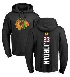 NHL Adidas Chicago Blackhawks #23 Michael Jordan Black Backer Pullover Hoodie