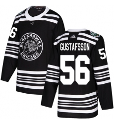 Men's Adidas Chicago Blackhawks #56 Erik Gustafsson Authentic Black 2019 Winter Classic NHL Jersey