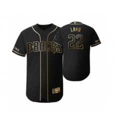 Men's 2019 Golden Edition Arizona Diamondbacks Black #22 Jake Lamb Flex Base Jersey