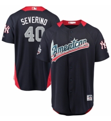 Men's Majestic New York Yankees #40 Luis Severino Game Navy Blue American League 2018 MLB All-Star MLB Jersey