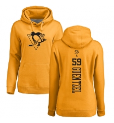 NHL Women's Adidas Pittsburgh Penguins #59 Jake Guentzel Gold One Color Backer Pullover Hoodie