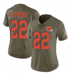 Women's Nike Cleveland Browns #22 Jabrill Peppers Limited Olive 2017 Salute to Service NFL Jersey