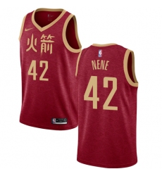 Youth Nike Houston Rockets #42 Nene Swingman Red NBA Jersey - 2018 19 City Edition