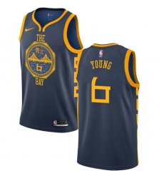 Youth Nike Golden State Warriors #6 Nick Young Swingman Navy Blue NBA Jersey - City Edition