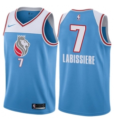Men's Nike Sacramento Kings #7 Skal Labissiere Swingman Blue NBA Jersey - City Edition