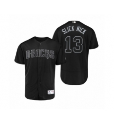 Men's Arizona Diamondbacks #13 Nick Ahmed Slick Nick Black 2019 Players Weekend Authentic Jersey
