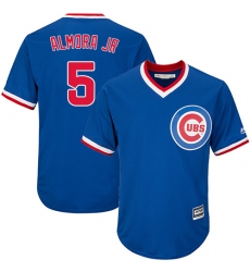 Youth Majestic Chicago Cubs #5 Albert Almora Jr Authentic Royal Blue Cooperstown Cool Base MLB Jersey