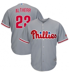 Youth Majestic Philadelphia Phillies #23 Aaron Altherr Authentic Grey Road Cool Base MLB Jersey