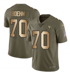 Youth Nike Arizona Cardinals #70 Evan Boehm Limited Olive/Gold 2017 Salute to Service NFL Jersey