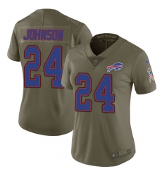 Women's Nike Buffalo Bills #24 Leonard Johnson Limited Olive 2017 Salute to Service NFL Jersey