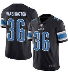 Men's Nike Detroit Lions #36 Dwayne Washington Limited Black Rush Vapor Untouchable NFL Jersey