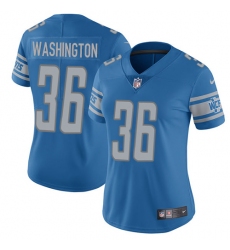Women's Nike Detroit Lions #36 Dwayne Washington Blue Team Color Vapor Untouchable Limited Player NFL Jersey