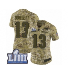 Women's Nike New England Patriots #13 Phillip Dorsett Limited Camo 2018 Salute to Service Super Bowl LIII Bound NFL Jersey