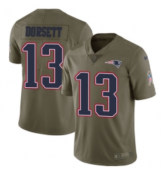 Youth Nike New England Patriots #13 Phillip Dorsett Limited Olive 2017 Salute to Service NFL Jersey